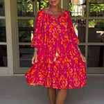 Robe à manches amples avec imprimé