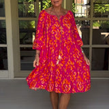 Robe à manches amples avec imprimé