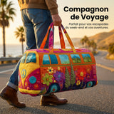 Sac de Voyage Matelassé à Motif Floral
