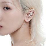 Boucles d'oreilles diamant avec étoile et lune