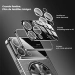 Étui magnétique pour téléphone avec grande fenêtre pour la dissipation de la chaleur
