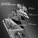 Étui magnétique pour téléphone avec grande fenêtre pour la dissipation de la chaleur
