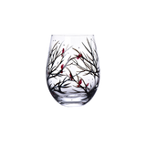 Verres à vin Arbre des Quatre Saisons - Art Peint à la Main