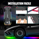 Bande LED flexible RVB étanche pour châssis de voiture(4pcs)