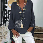 Chemise grande taille en coton lin Dandelion