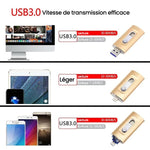 Clé USB haute capacité 3 en 1 avec sécurité par empreinte digitale