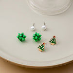 Boucles d'oreilles en perles avec fleurs de Noël