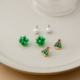Boucles d'oreilles en perles avec fleurs de Noël