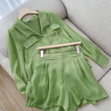 T-shirt et short boutonnés oversize deux pièces pour femme