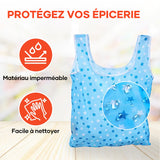 Sac d'épicerie pliable et réutilisable avec porte-clés