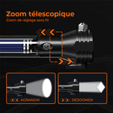 Lampe de poche tactique multifonction à énergie solaire