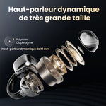 Casque d'écoute Clip-On à écran tactile LCD couleur Bluetooth 5.4 sans fil