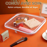 Pochette rigide à double fermeture zippée