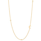 Collier à diamants avec lunette pour les initiales