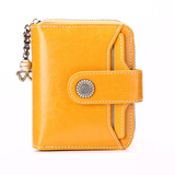 Mini porte-monnaie compact à deux volets pour femmes avec blocage RFID