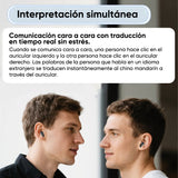 Pantalla a color HD, reducción inteligente de ruido, auriculares con traducción por IA.