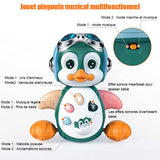 Jouet musical pingouin rampant