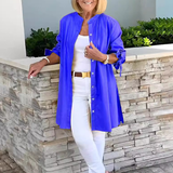 Vestes chemises longues unies en coton