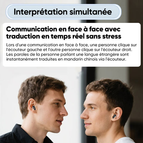 Casque audio intelligent avec réduction du bruit et traduction IA, écran couleur HD