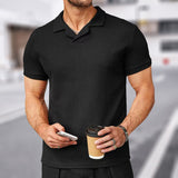 Nouveau polo à col en V gaufré d'été 2023