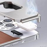 Etui de téléphone en cuir et métal