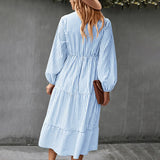 Robe à Manches Longues avec Imprimé Rayé