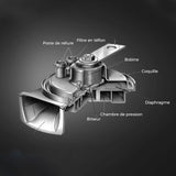 Kit de klaxon électrique pour klaxon pour voiture et moto 12 V