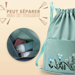 Sac à bandoulière brodé avec pochette à cordon