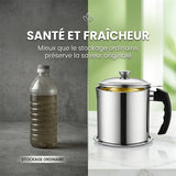 Pot à huile en acier inoxydable avec filtre