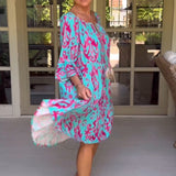 Robe à manches amples avec imprimé