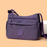 Sac bandoulière tendance uni à multiples poches zippées