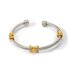 Bracelet torsadé à nœud bicolore