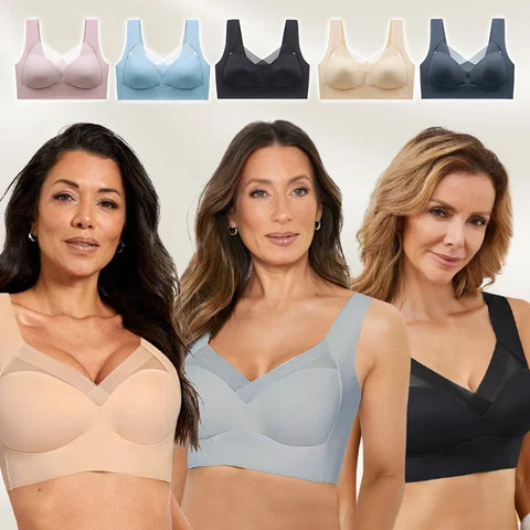 Bralette sans fil à bretelles élastiques et sans couture