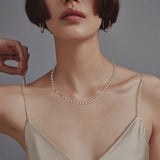 Collier croisé avec perles