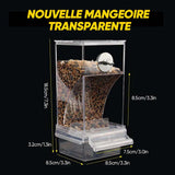 Mangeoire d'oiseaux automatique transparente sans déversement