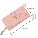 Portefeuille long pour femmes avec motif de feuilles