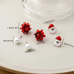 Boucles d'oreilles en perles avec fleurs de Noël