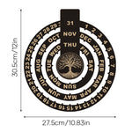 Calendrier perpétuel circulaire rotatif en bois