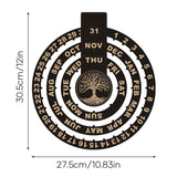 Calendrier perpétuel circulaire rotatif en bois