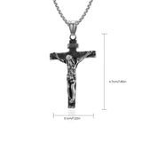 Collier crucifix en acier titane