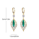 Boucles d'oreilles en rameaux d'or et feuilles de jade