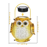 Lampe de jardin solaire en métal Hibou