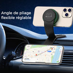 Chargeur sans fil magnétique pliable 2 en 1 pour voiture