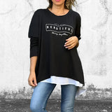 Lettre Col rond Faux T-Shirt deux pièces