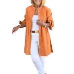 Vestes chemises longues unies en coton