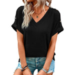 T-shirt à col en V avec boutons
