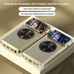 Étui magnétique pour téléphone avec grande fenêtre pour la dissipation de la chaleur