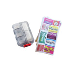 Organisateur de pilules portable avec étiquettes