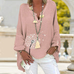 Chemise grande taille en coton lin Dandelion