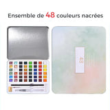 Ensemble aquarelle pailleté/métallique